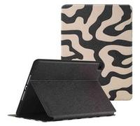 Selencia Coque tablette Vivid pour Apple iPad 9 (2021) 10.2 pouces / iPad 8 (2020) 10.2 pouces / iPad 7 (2019) 10.2 pouces - Art Wave Black