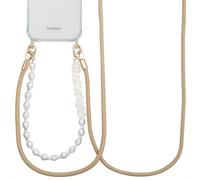 Selencia Selencia Ensemble de cordons pour téléphone avec perles et coquillages Beige Beige