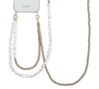 Selencia Selencia Ensemble de cordons pour téléphone avec perles et élastiques Greige Beige