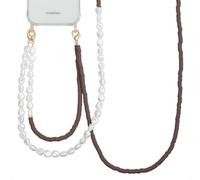 Selencia Ensemble de cordons pour téléphone avec perles et élastiques - Mocha Brown