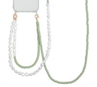 Selencia Selencia Ensemble de cordons pour téléphone avec perles et élastiques Pistache Cream Vert