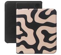 Selencia Selencia Étui de liseuse portefeuille Vivid pour Kobo Libra Colour / Libra 2 Art Wave Black Beige