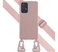 Selencia Étui en silicone avec cordon détachable pour le Samsung Galaxy A52(s) (5G/4G) - Rose sable