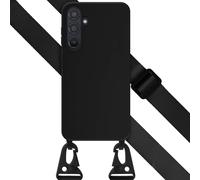 Selencia Etui en silicone avec cordon détachable pour le Samsung Galaxy A55 - Noir