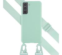Selencia Etui en silicone avec cordon détachable pour le Samsung Galaxy S21 - Turquoise