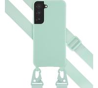 Selencia Coque silicone avec cordon amovible pour Samsung Galaxy S22 - Turquoise