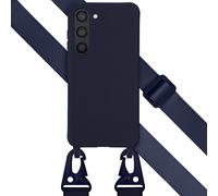 Selencia Etui en silicone avec cordon détachable pour le Samsung Galaxy S23 - Bleu foncé