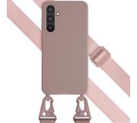 Selencia Étui en silicone avec cordon détachable pour le Samsung Galaxy S23 FE - Rose sable