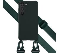 Selencia Etui en silicone avec cordon détachable pour le Samsung Galaxy S23 - Vert foncé