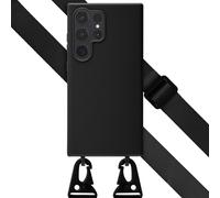 Selencia Étui en silicone avec cordon détachable pour le Samsung Galaxy S24 Ultra - Noir