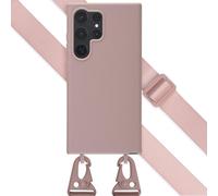 Selencia Étui en silicone avec cordon détachable pour le Samsung Galaxy S24 Ultra - Rose sable