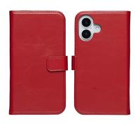 Selencia Étui portefeuille en cuir véritable pour Apple iPhone 17 - Rouge