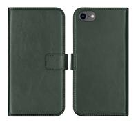 Selencia Étui portefeuille en cuir véritable pour Apple iPhone SE (2022 / 2020) / 8 / 7 / 6(s) - Vert