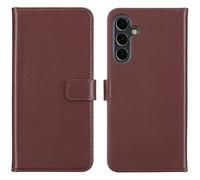 Selencia Étui portefeuille en cuir véritable pour Samsung Galaxy A16 - Marron foncé