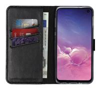 Selencia Étui portefeuille en cuir véritable pour Samsung Galaxy S10e - Noir