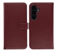 Selencia Étui portefeuille en cuir véritable pour Samsung Galaxy S25 - Burgundy