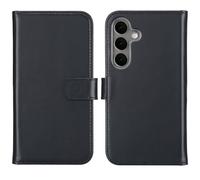 Selencia Selencia Étui portefeuille en cuir véritable pour Samsung Galaxy S25 Plus Noir Noir