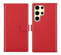 Selencia Étui portefeuille en cuir véritable pour Samsung Galaxy S25 Ultra - Rouge