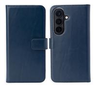 Selencia Étui portefeuille en cuir véritable pour Samsung Galaxy S26 Plus - Bleu foncé