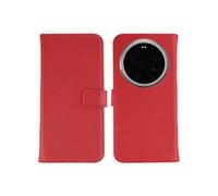 Selencia Selencia Étui portefeuille en cuir véritable Xiaomi 17 Ultra Rouge Rouge
