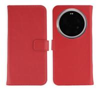 Selencia Étui portefeuille en cuir véritable pour Xiaomi 17 Ultra - Rouge