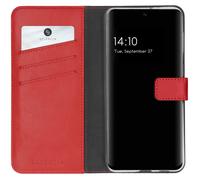 Coque Samsung Galaxy S21 FE Rouge Etui de téléphone en cuir véritable pour