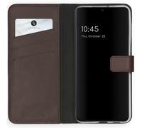Selencia Selencia Étui portefeuille en cuir véritable Samsung Galaxy S21 Marron Marron