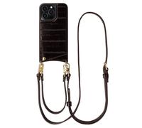 Selencia Nova coque arrière en cuir véritable avec porte-cartes pour Apple iPhone 13 Pro - Dark Chocolate