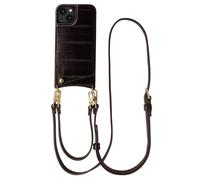 Selencia Nova coque arrière en cuir véritable avec porte-cartes pour Apple iPhone 14 / 13 - Dark Chocolate