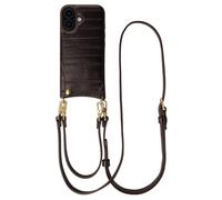 Selencia Nova coque arrière en cuir véritable avec porte-cartes pour Apple iPhone 17 - Dark Chocolate