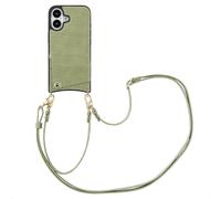 Selencia Nova Croco Phone Case avec cordon et porte-cartes pour iPhone 16 - Sage Green