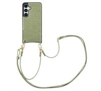 Selencia Nova Croco Phone Case avec cordon et porte-cartes pour le Samsung Galaxy S25 - Sage Green