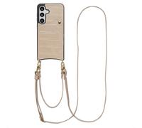 Selencia Nova Croco Phone Case avec cordon et porte-cartes pour Samsung Galaxy S24 / S25 - Beige
