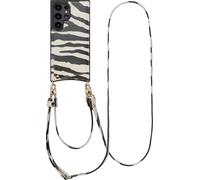 Selencia Nova étui de téléphone avec cordon et porte-cartes pour le Samsung Galaxy S24 Ultra - Zazzy Zebra