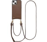 Selencia Nova Phone Case avec cordon et porte-cartes pour Apple iPhone 14 / 13 - Mocha Brown