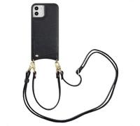 Selencia Nova Phone Case avec cordon et porte-cartes pour iPhone 12 (Pro) - Noir