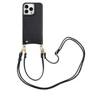 Selencia Nova Phone Case avec cordon et porte-cartes pour iPhone 14 Pro - Noir