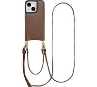 Selencia Nova Phone Case avec cordon et porte-cartes pour iPhone 15 - Mocha Brown