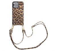 Selencia Coque de télephone Nova avec cordon et porte-cartes pour Apple iPhone 16 Pro Max - Leopard