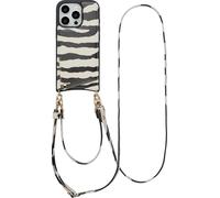 Selencia Nova Phone Case avec cordon et porte-cartes pour l'Apple iPhone 16 Pro Max - Zazzy Zebra