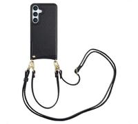 Selencia Nova Phone Case avec cordon et porte-cartes pour le Samsung Galaxy S25 - Noir