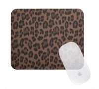 Selencia Sabi Tapis de Souris en Similicuir imprimé panthère - 20 x 24 cm - Mocha Brown