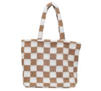 Selencia Sac Fourre-tout Zaya - Teddy Sac Ordinateur 16 pouces - Beige à carreaux