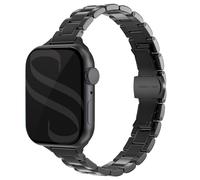 Bracelet Selencia Slim Steel pour l'Apple Watch Series 1 à 9 / SE (38/40/41 mm) | Series 10 (42 mm) - Noir