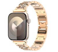 Selencia Bracelet à maillons scintillants pour Apple Watch Series 1 t/m 9 / SE (38/40/41 mm) | Series 10 / 11 (42 mm) - Rose Doré