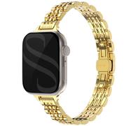 Selencia Slim Steel Jubilee Inspired link bracelet pour Apple Watch Series 1 à 9 / SE (38/40/41 mm) | Series 10 (42 mm) - Or