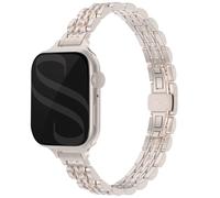 Selencia Bracelet en acier slim style Jubilee pour Apple Watch Series 1 à 9 / SE (38/40/41 mm) | Series 10 (42 mm) - Lumière Stellaire