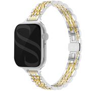 Selencia Bracelet en acier slim style Jubilee pour Apple Watch Series 1 t/m 9 / SE (38/40/41 mm) | Series 10 / 11 (42 mm) - Argent et Or