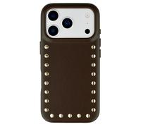 Selencia Coque arrière Studs avec MagSafe pour Apple iPhone 17 Pro Max - Cacao Crush