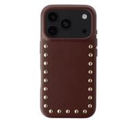Selencia Selencia Coque arrière Studs avec MagSafe pour iPhone 18 Pro / 17 Pro Cacao Crush Brun foncé